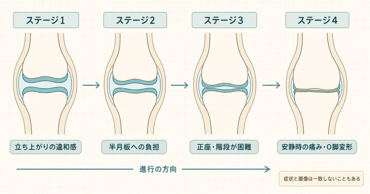 変形性膝関節症のステージ分類と段階別の症状の特徴