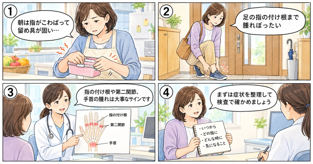 関節リウマチの初期症状セルフチェック|手指・手首・足指と朝のこわばり